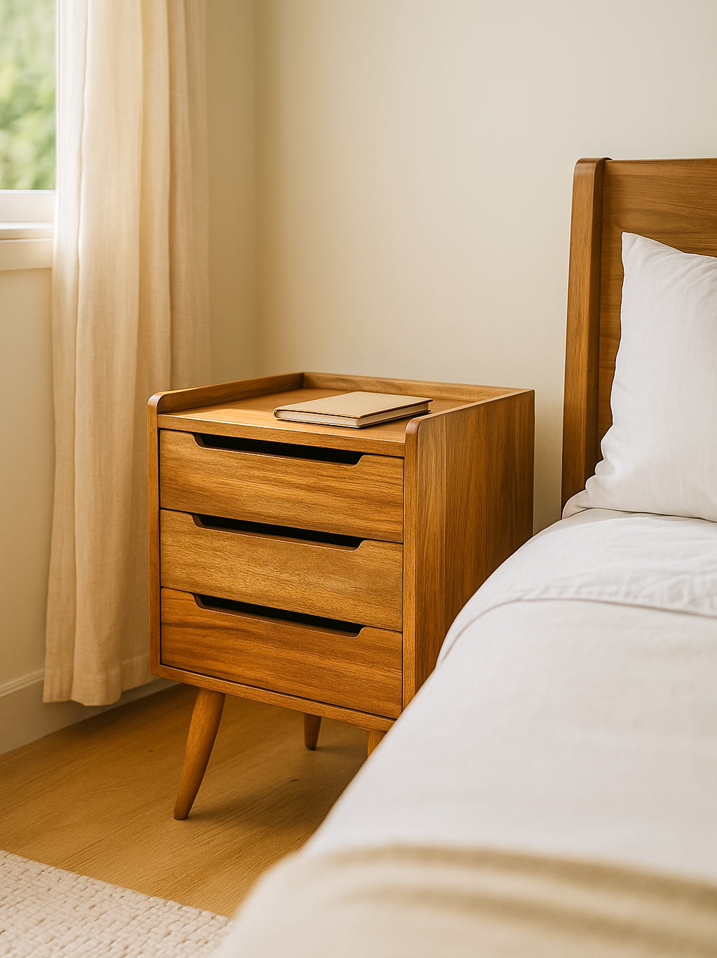 Nordic Teak Bedside Table