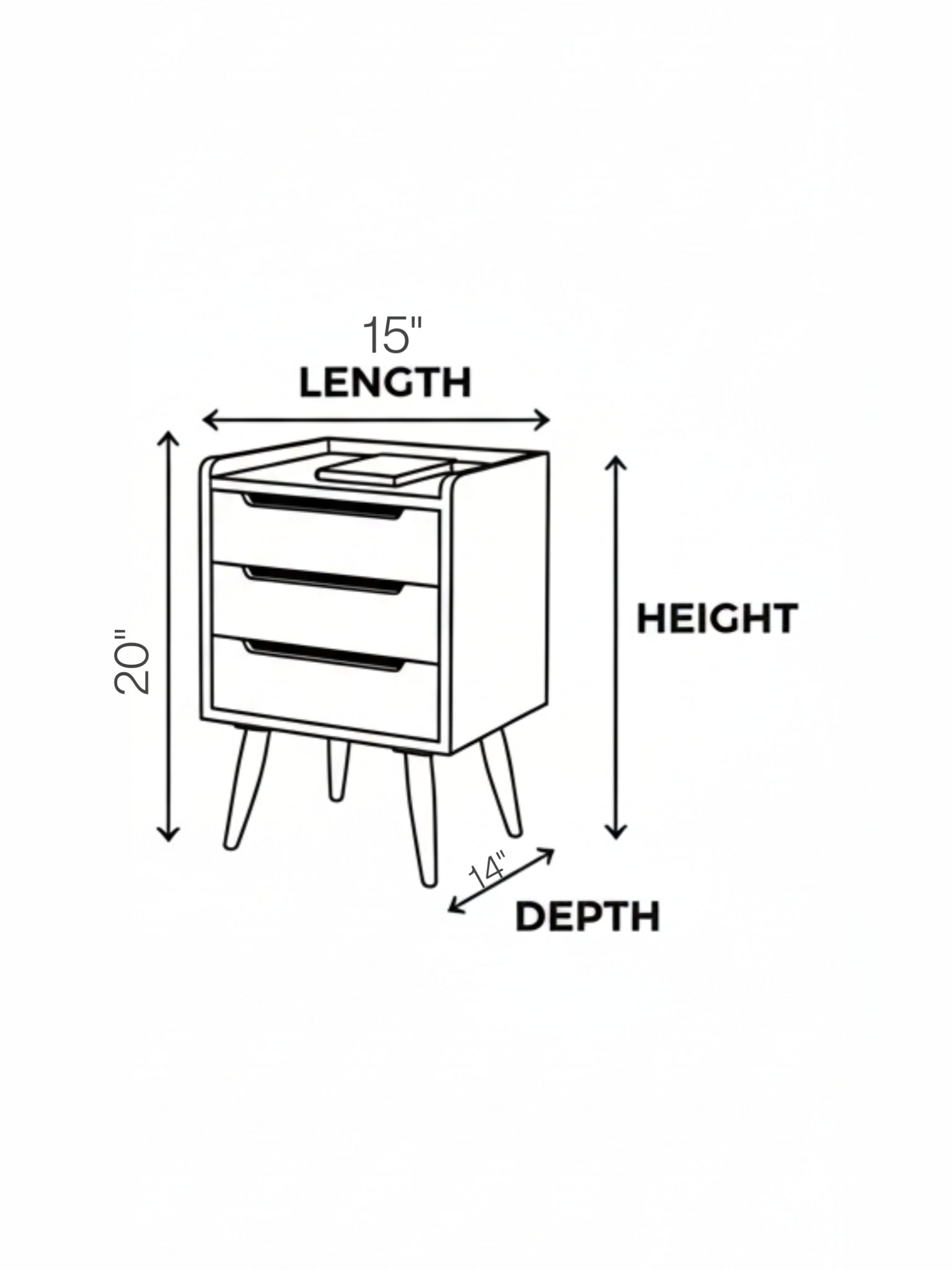 Nordic Teak Bedside Table