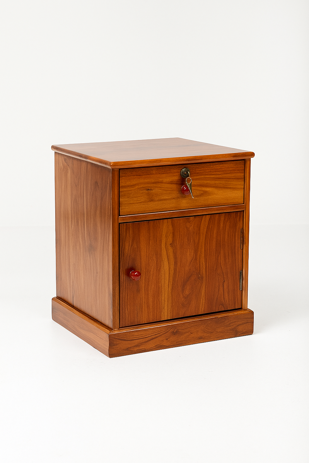 Teak Wood Bed Side Table With PU finish